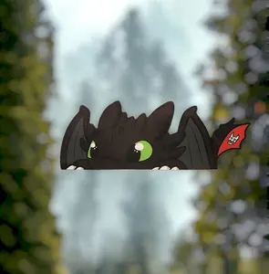 Black Dragon Peeker Sticker / Cute Black Dragon Peeking Peekabo Peekers Window Vinyl Decal Cartoon Stickers Meme Movie / Dragon Peeker Vinyl