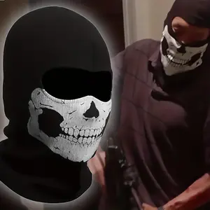 Skull Pattern Face Mask, Full Face Mask, Full Face Coverage, Cycling Face Cover, Outdoor Sports Face Mask, Face Cover for Sports & Outdoor Accessories, Halloween, Outdoor Activities, Skull Design, Skull Pattern Unique