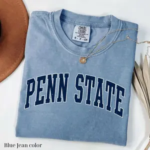 Comfort Colors Vintage Penn State T-shirt, University Football Trendy T-shirt, Game Day Apparel, Cute Football Shirt For Fan, Gift For Her Or Him