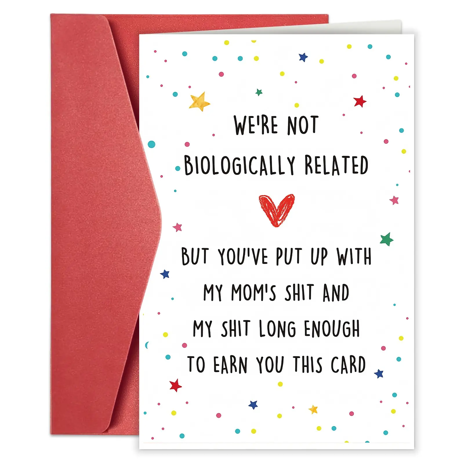 1PC Funny Birthday Card for Step Dad,Happy Step Dad Gifts from Step Daughter Son Greeting Card
