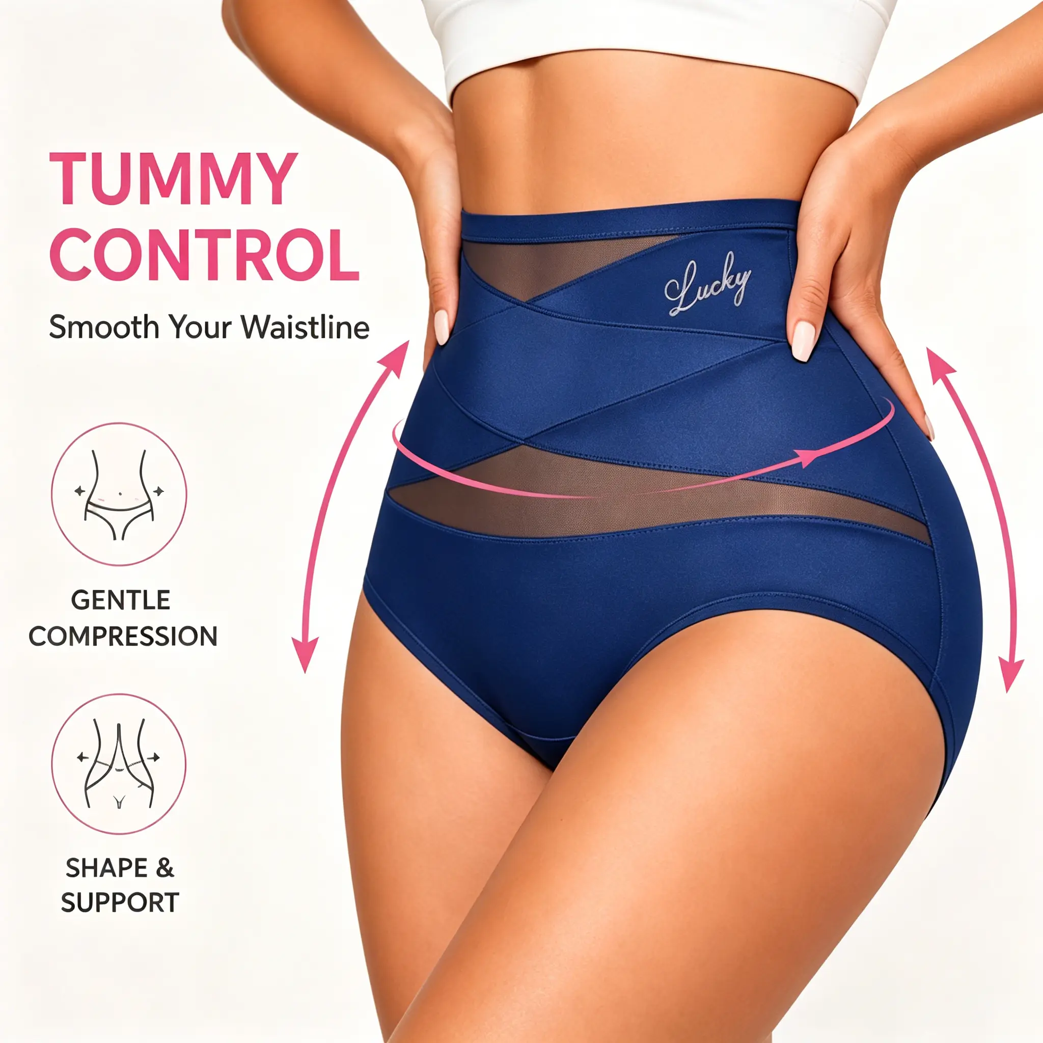 Women’s High Waisted Underwear, Tummy Control Full Coverage Panties, Soft Stretch Briefs for Women, S-XXL
