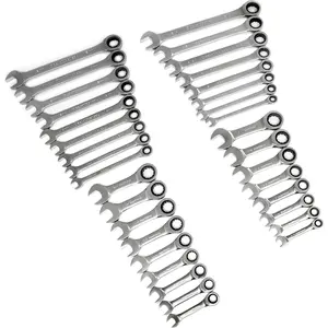 34 Pc. Standard & Stubby Ratcheting Wrench Set, SAE & Metric - 85034