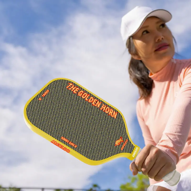 HTPICK Pro Unisex 1-Piece Titanium Wire Pickleball Paddle - Shock-Absorbent Metallic Build, High-Friction Textured Face, Carbon Fiber, Ultralight Design, Precise Shot Placement, Minimizes Fatigue (For Adults, Amateur Players)