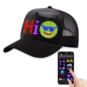 Bluetooth LED Smart Hat, App Control Custom Text, Patterns & Animations for Parties, Concerts & Festivals
