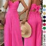 Women's Plain Bow Decor Jumpsuit, 1 Count Casual Sleeveless Cami Jumpsuit for Daily Wear, Ladies Clothes Womenswear for All Seasons