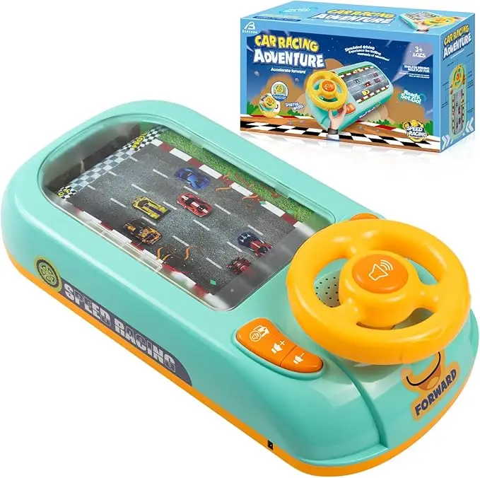 The latest children's racing adventure car steering wheel toy music driving game early childhood interactive simulation toy Electronic
