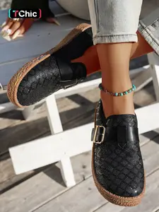 Women's Sparkly Sequin Buckle Loafers, Rainbow Stitched Design, Comfortable Geometric Sparkle Slip-On Flats, Trendy Casual Footwear Walking Shoes