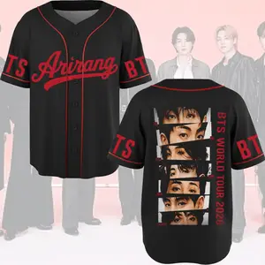 Kpop Group Bangtan Style Jersey, Custom Bangtan Boys Members Baseball Jersey For Army, Bangtan World Tour 2026 Merch Top, Bangtan Comeback 2026 Sports Vest