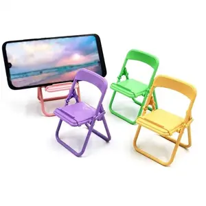 （Random colors）1pc Creative Small Chair Design Mobile Phone Holder, Phone Grip Holder, Cute Desktop Decoration & Ornament, Mini Lazy TV Show Style Stand for Phones