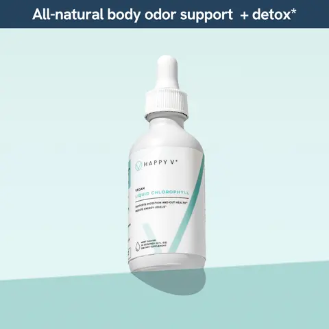 Happy V Liquid Chlorophyll – Natural Detox & Fresh Breath Booster, Vegan-Friendly Healthcare Drink, Mint Flavor, Daily Cleanse Supplement, Gut Health & Immune Support