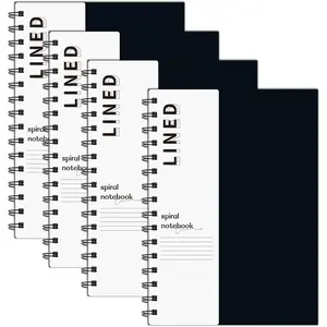 Lined Notebook Spiral Notebook 8.5" x 5.7"-4 Pack A5 Lined Notebook 7mm College Ruled Hardcover Notebook 120 Pages 100 GSM Thick Paper Notebook Hardcover Journal for School, Office,Study and Notes
