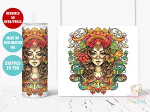 2-PACK Chicano tattoo sublimation transfer for 20oz Skinny Tumbler - Ready to press - DIY Specialty Supplies - T029