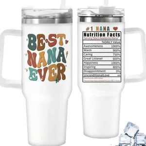 Best Nana Ever Tumbler - 40oz, With Handle and Straw - Ideal Gift for Grandkids' Christmas and Birthdays - Bottles, Drinkware EQRE
