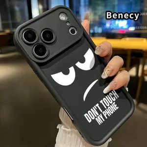 TPU Phone Case for iPhone 17 Pro Max 16 15 14 Plus 13 12 Mini 11 XR X XS Air E Angry emoji design Pattern Drop Protection Shockproof Soft Silicone Smartphone Cover Casing