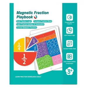 Magnetic Fraction Demonstration Book, 1 SetMath Teaching Aid, Learning Toy for Gift,Mathematical Knowledge Training Toys,Interactive Game Props, EducationalMaterial,Easter Gifts，graduation gifts