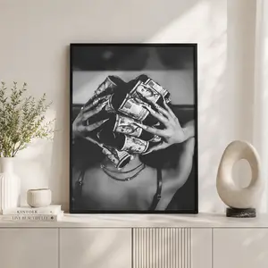 Black Woman Poster | Modern Girl Art | Fashion & Money Wall Art Black Woman Poster | Modern Girl Art | Fashion & Money Wall Art