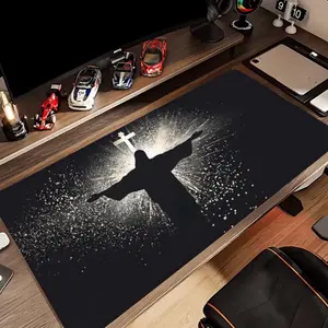 Jesus Christ Mouse Pad - Large Gaming Desk Mat with Inspirational Design for Computer Users