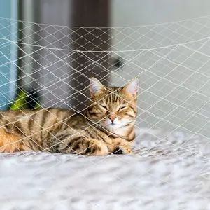 Cat Balcony Net, Pet Safety Fence for Balcony/Stairs/Window - Transparent Nylon Mesh Anti-Fall Netting for Dogs & Cats