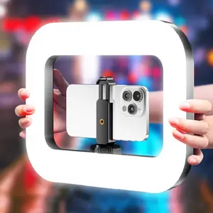 A Camera And Smartphone Stabilizer Kit with an LED Ring Light, Featuring a Large 3600Mah Battery, Designed for Smartphone Video Equipment, with Three Color Temperature Settings, Suitable for Smartphone Selfies And Live Streaming Lighting.