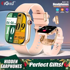 Multifunctional Smart Watch with Earbuds, 2.02" HD Smart Watches for Men Women (Call Make/ Answer), IP67 Waterproof Sports Smartwatch with Weather Check Pedometer 2 in 1 Digital Watch Gifts for Men Women