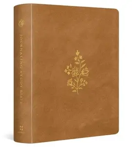 ESV Journaling Study Bible (Trutone Over Board, Nubuck Caramel) -- Wayne Grudem, Leather / Fine Binding