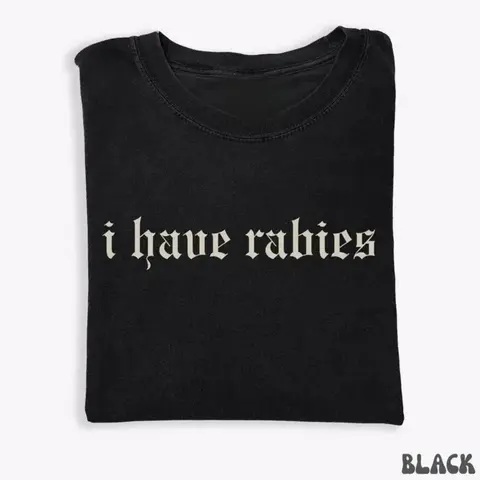 Cotton Short Sleeve T-shirt I Have Rabies Funny T-shirt, Unhinged Shirts, Weird Gift for Friend  Sister, Dark Humor Tee, Party Girl Tee, Offensive Shirt