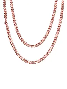 Pure Copper Cuban Chain Necklace, Width 7mm, Unisex Chain, Punk Style, All Seasons Wear, No Choking Hazard