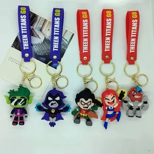 Cute movie cartoon figure keychain stereo silicone doll Key Chains Cartoon pendant keyring couple car bag ornaments gifts