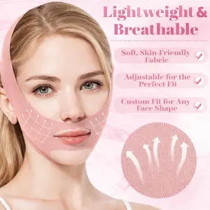 V-Line Mask, Chinstrap for Sleeping, Reusable Face Strap,  Jawline Lifting Belt Chin up Tape（ From chin to the top of the head: 23-26.5 inches）