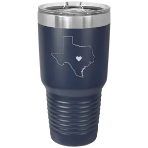 Texas Heart 30 oz Tumbler | Navy