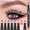 8pcs/set Double-ended Stamped Graphic Eyeliner with A Variety of Cute Patterns, Waterproof Eye Liner Pencil Winged Stamp, Silky and Quick-drying, Suitable for Beginners, Perfect for Christmas, Eye Makeup Products, Eye Makeup Supplies