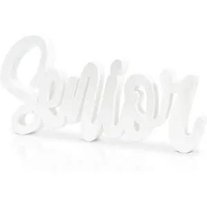 Senior 2026 Sign Wooden White Graduation Photo Props Graduation Decorations Class of 2026 Table Centerpiece Senior 2026 Sign for 2026 Party Decorations Supplies