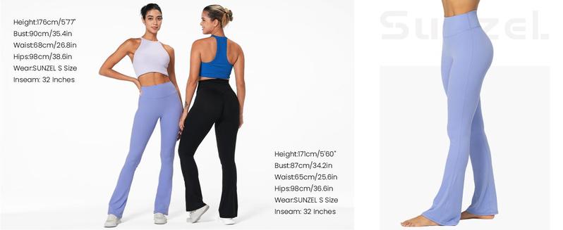 Sunzel No Front Seam Mini Flare Leggings for Women, Invisible Butt Scrunch Flared Yoga Pants with Tummy Control