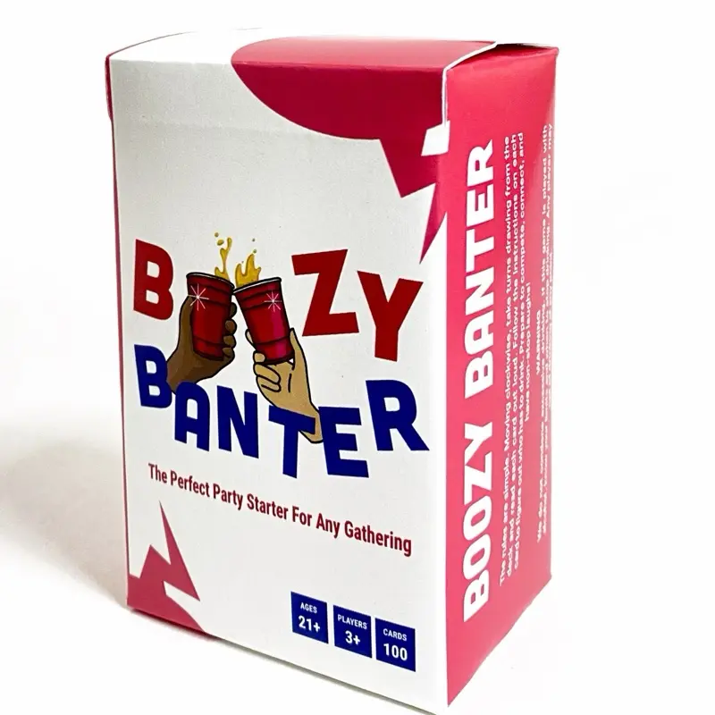 Boozy Banter Drinking Game - The Perfect Party Starter for Every Gathering. Fun Prompts to Get to Know Each Other.