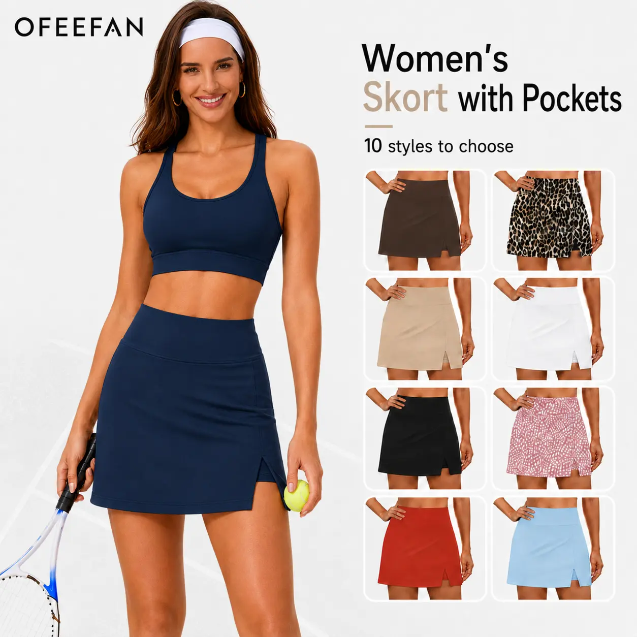 OFEEFAN Womens Skort with Pockets Summer Fashion Tennis Skirt Mini Golf Clothes Athletic Outfits High Waisted Workout Skorts Casual OFEEFAN Womens Skort with Pockets Summer Fashion Tennis Skirt Mini Golf Clothes Athletic Outfits High Waisted Workout Skorts Casual