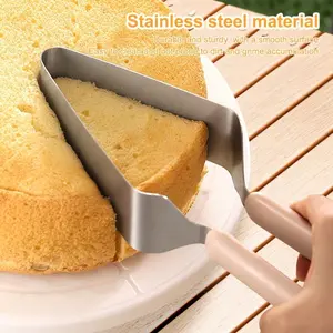 Stainless Steel Cake Cutter Slicer Server, 2-in-1 Triangle Slicing & Serving Tongs, Ergonomic Handle, Perfect for Sponge Cakes, Pies & Desserts