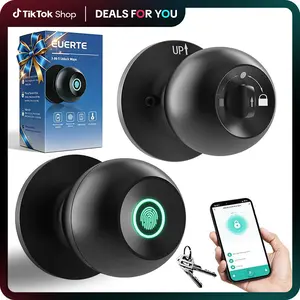 [Deals for You Days] Fingerprint Smart Lock,Keyless Entry Door Lock,1 Count Smart Door Knob with APP,Biometric Lock Great for Bedroom,Garage,Apartment,Room Accessories, Springtok, Dealsforyoudays