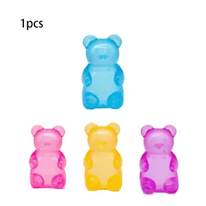 Multicolor Soft Candy Bear Toy with Jelly Filling, Sensory Stress Relief, 3.5 Inch High, Basket Filler (1 Pack)