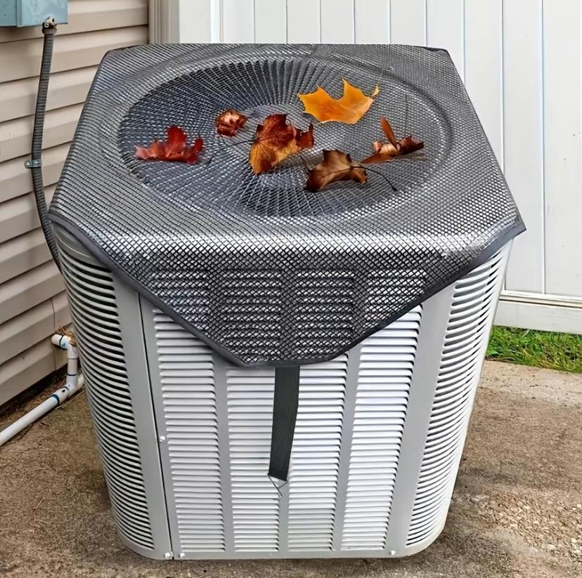 Outdoor Air Conditioner Cover, 1 Count DurableSynthetic Outdoor Windproof Dustproof DesignAir Conditioner Cover, Protects Against Dust andCold Air, PVC Mesh for Ventilation, Home Supplies