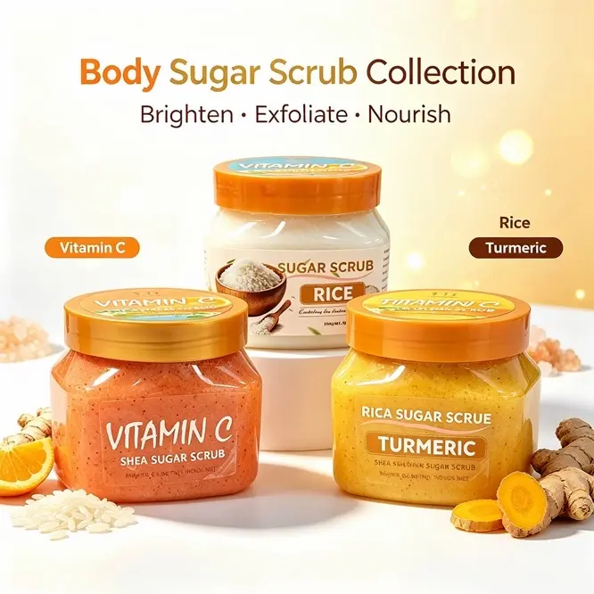 Combo of 3 scrubs Tumeric rice scrub and vitamins C