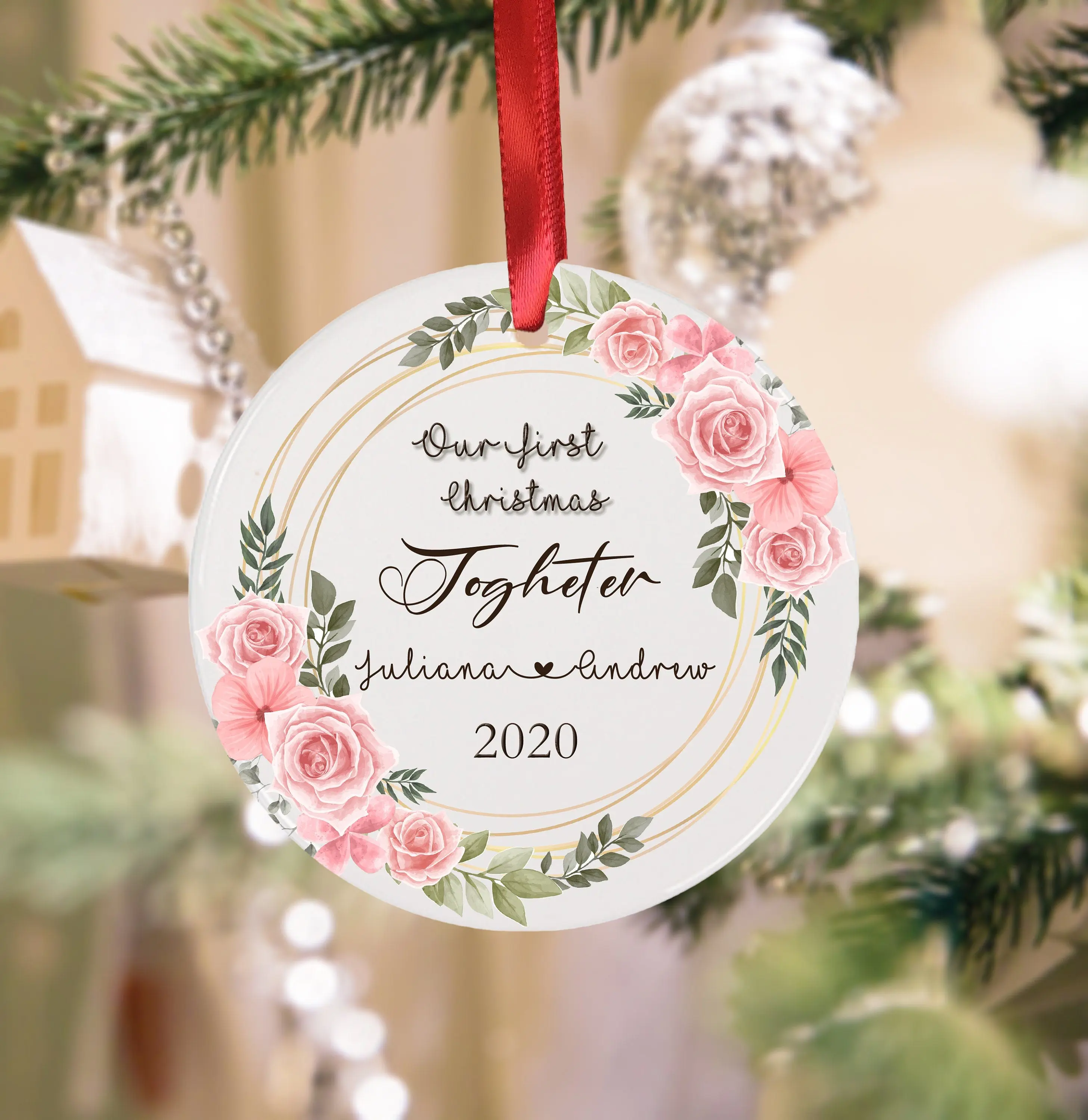 Personalized Our First Christmas Togheter Ornament Wedding togheter Christmas Ornament Keepsake, Christmas Ornament, Custom Ornament.