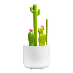 Bottle Cleaning Brush Set - Includes Bottle Brush, Nipple Brush, Detail Brush, and Straw Brush - Baby Bottle Brush Set for Bottle Drying Rack - Baby Essentials - 4 Count