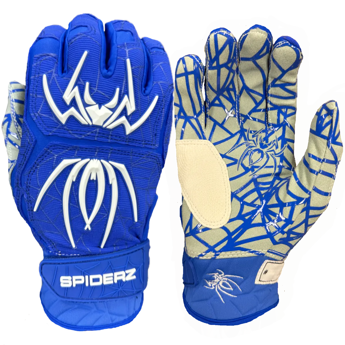 Spiderz HYBRID Batting Gloves - Royal Blue/White