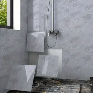 Marble Pattern Self-adhesive Tile Sticker, 1 Box PVC Self-adhesive Tile Shower Wall Sticker, Decorative Sticker for Bathroom Kitchen Living Room, Ornaments