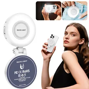 3-in-1 Magnetic Mirror Selfie Light - 360° LED Ring Light with MagSafe & Phone Stand | Rechargeable Fill Light for Makeup, TikTok, Zoom Calls Live Streaming, Video Calls, Gift, Compatible with iPhone 17