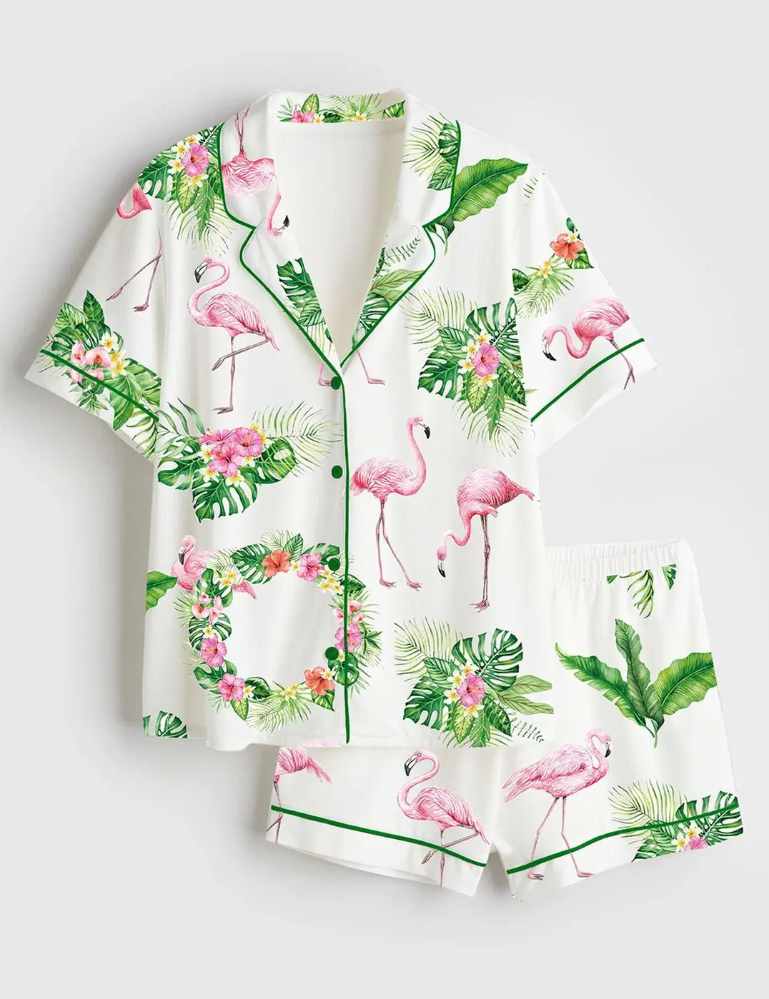 Stylish Women s Pink Flamingo Pajama Set - Cozy Sleepwear for Her
