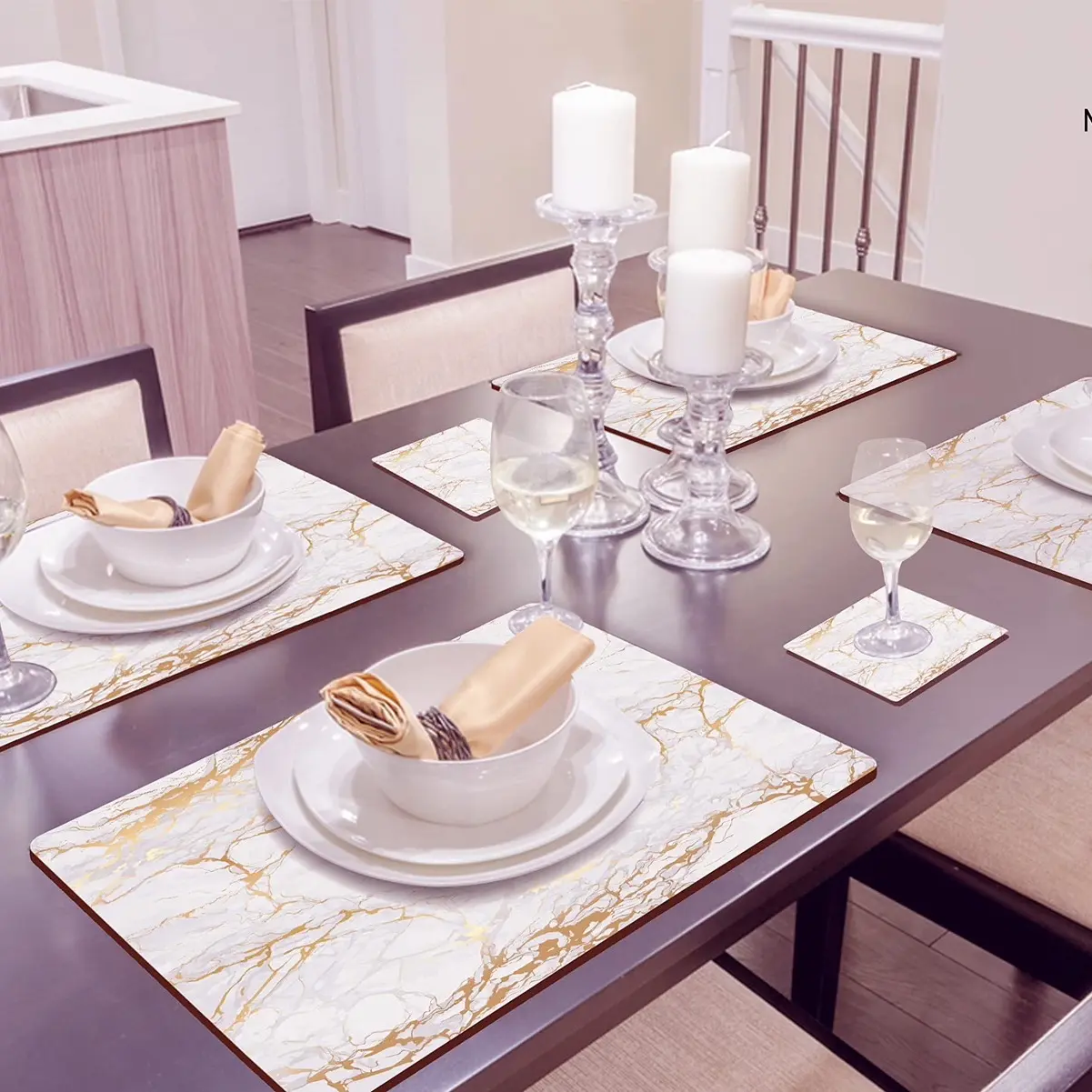 Moderry Set of 4 Heat Resistant Cork Placemats