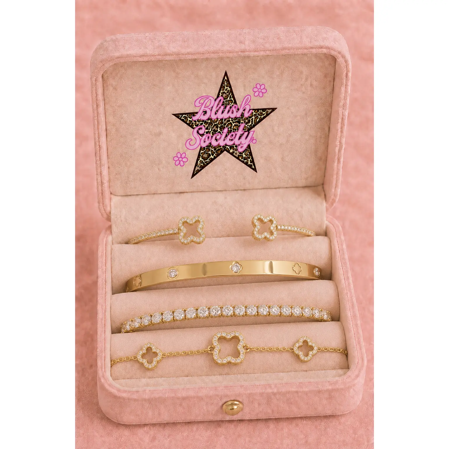 Clover 4-Piece Luxe Bangle Bracelet Set ✨