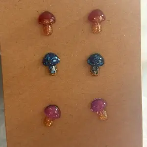 Mini Stud Earrings - Assorted mushrooms