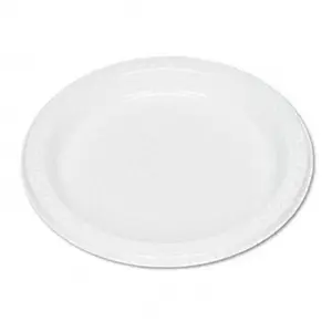 Tablemate 7644WH Plastic Dinnerware- Plates- 7" Diameter- White- 125/Pack